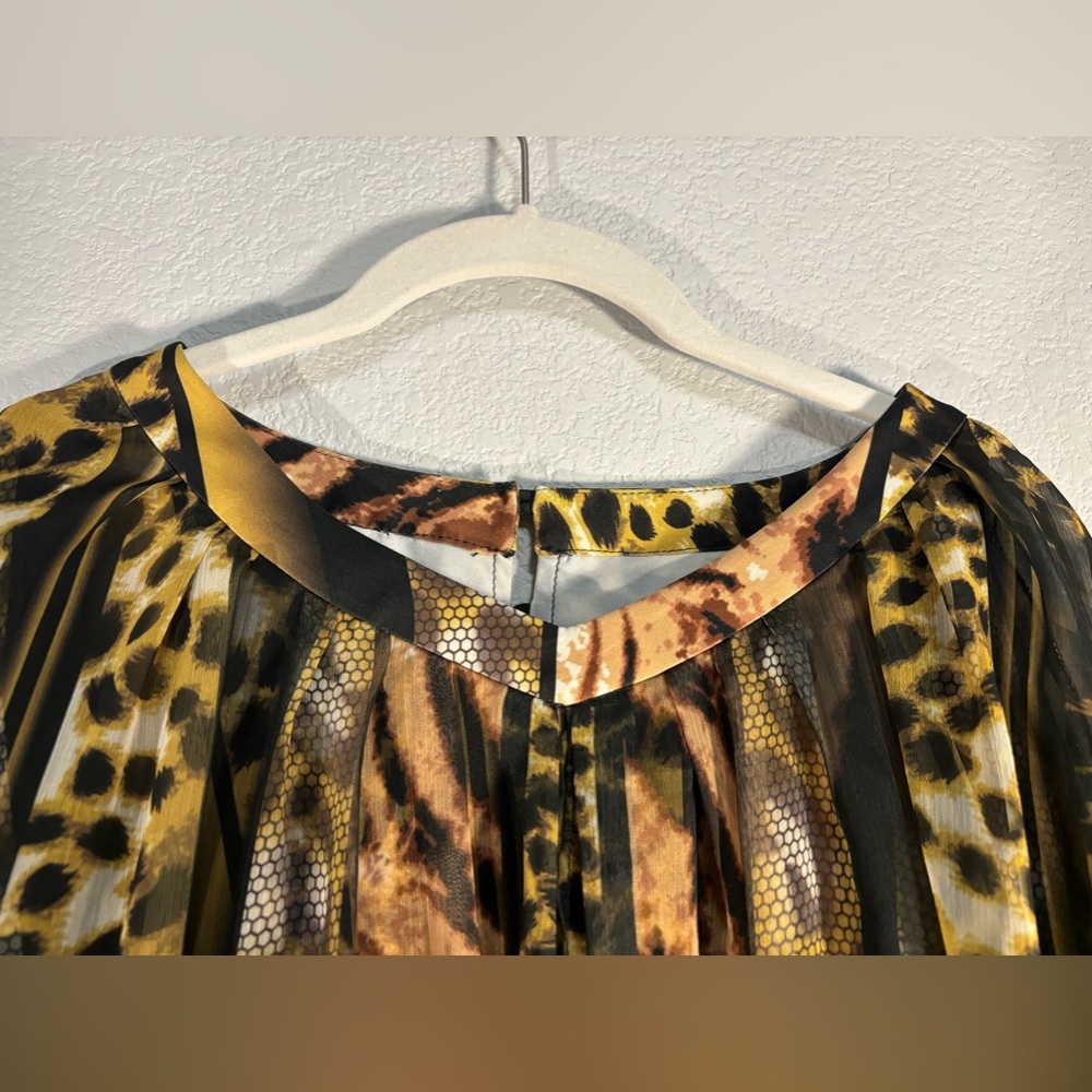 Unique Leopard Print Layered Top With Sheer Long … - image 4